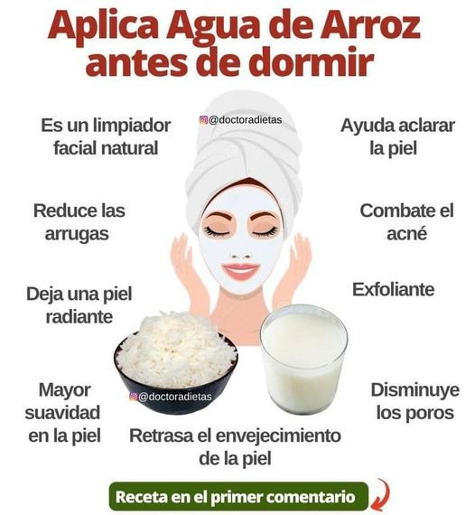 Los increíbles beneficios del agua de arroz